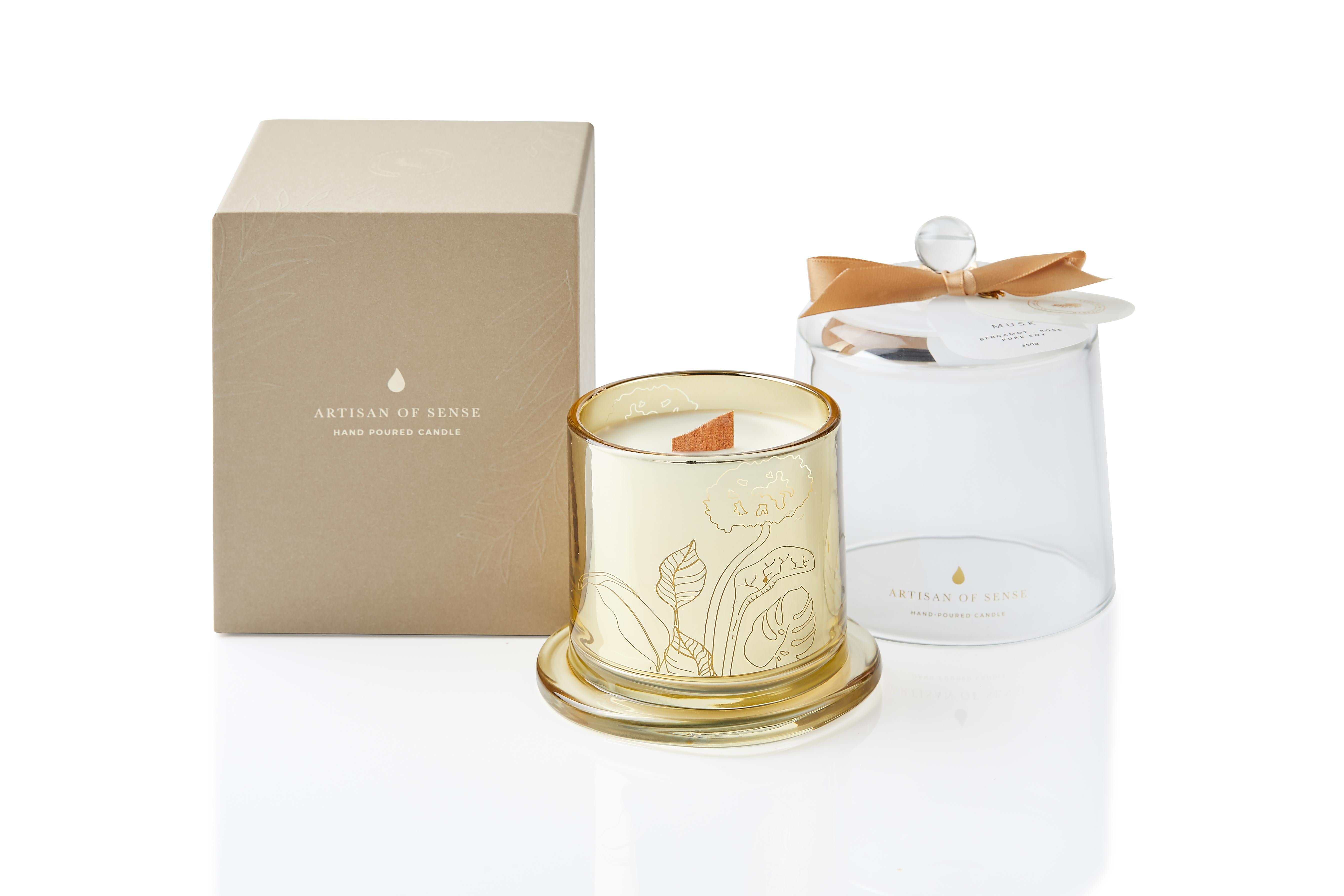 ARTISAN OF SENSE | Glass Dome Candle | Musk. Bergamot. Rose