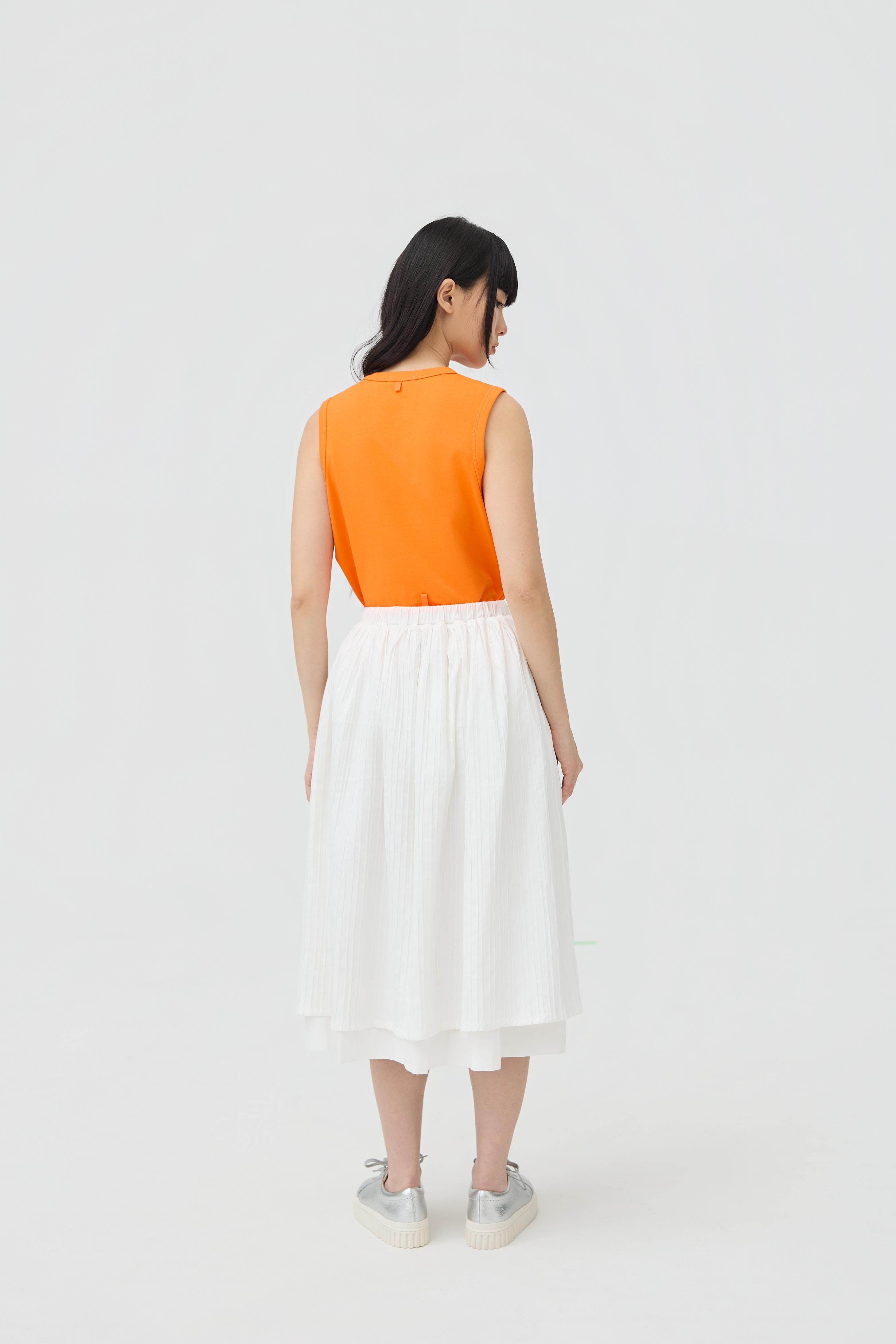3EIGHTH | Futae Skirt In White Seersucker