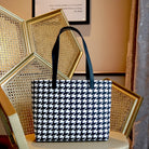COCOONESE | Zipper Top Tote Bag - Houndstooth Check (BK)