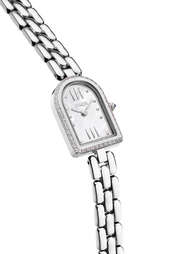 BLACK BY BLUE BRAVE | THCN N· II White Mother-of-Pearl Silver Bracelet Watch