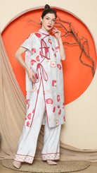 KANZI COLLECTION | Grey Oriental Floral Cheongsam