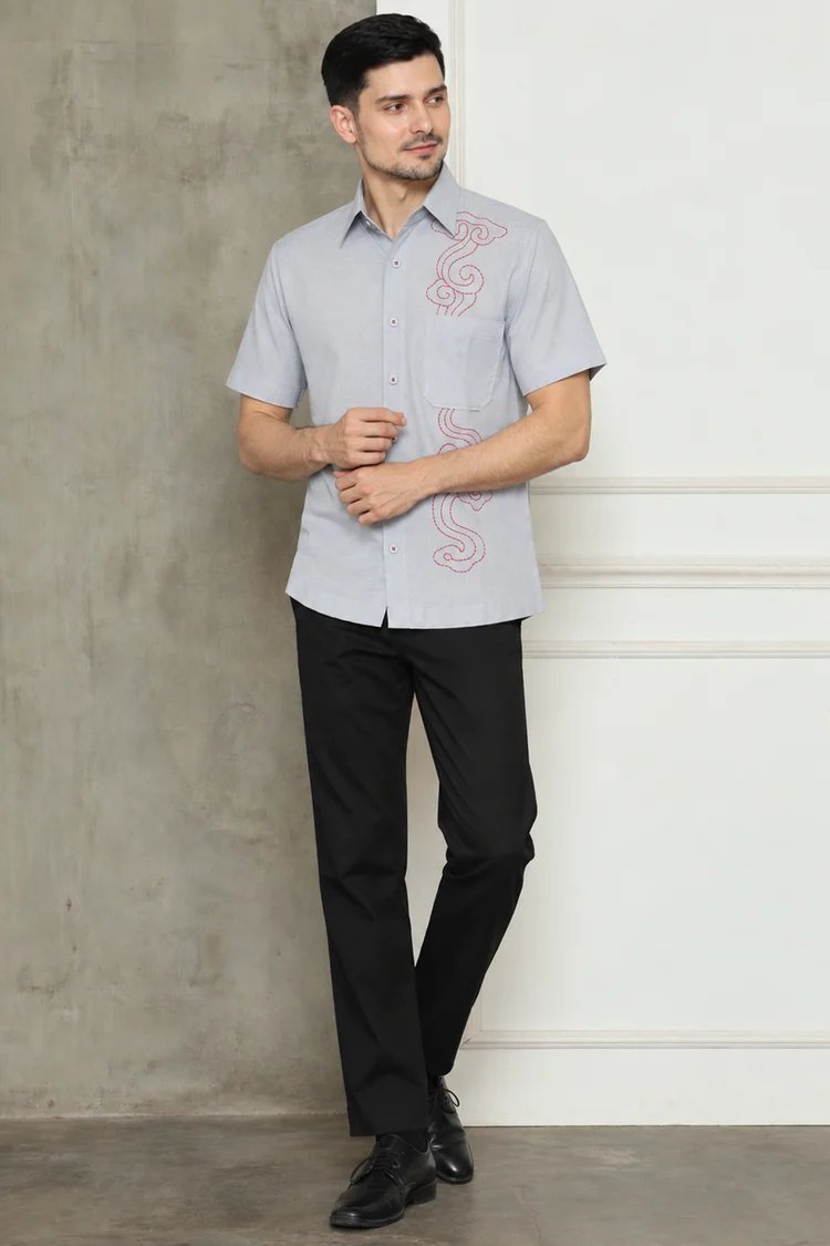 KANZI COLLECTION | Mens Batik Embrodered Shirt