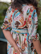 NIMBU | Havana White Unicorn Wrap Dress In Cotton