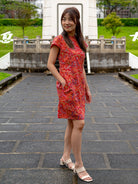 NIMBU | Ruby Blossom Women's Dress With Pockets In Red Floral