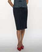 DRESSING PAULA | Denim Checkered Skirt