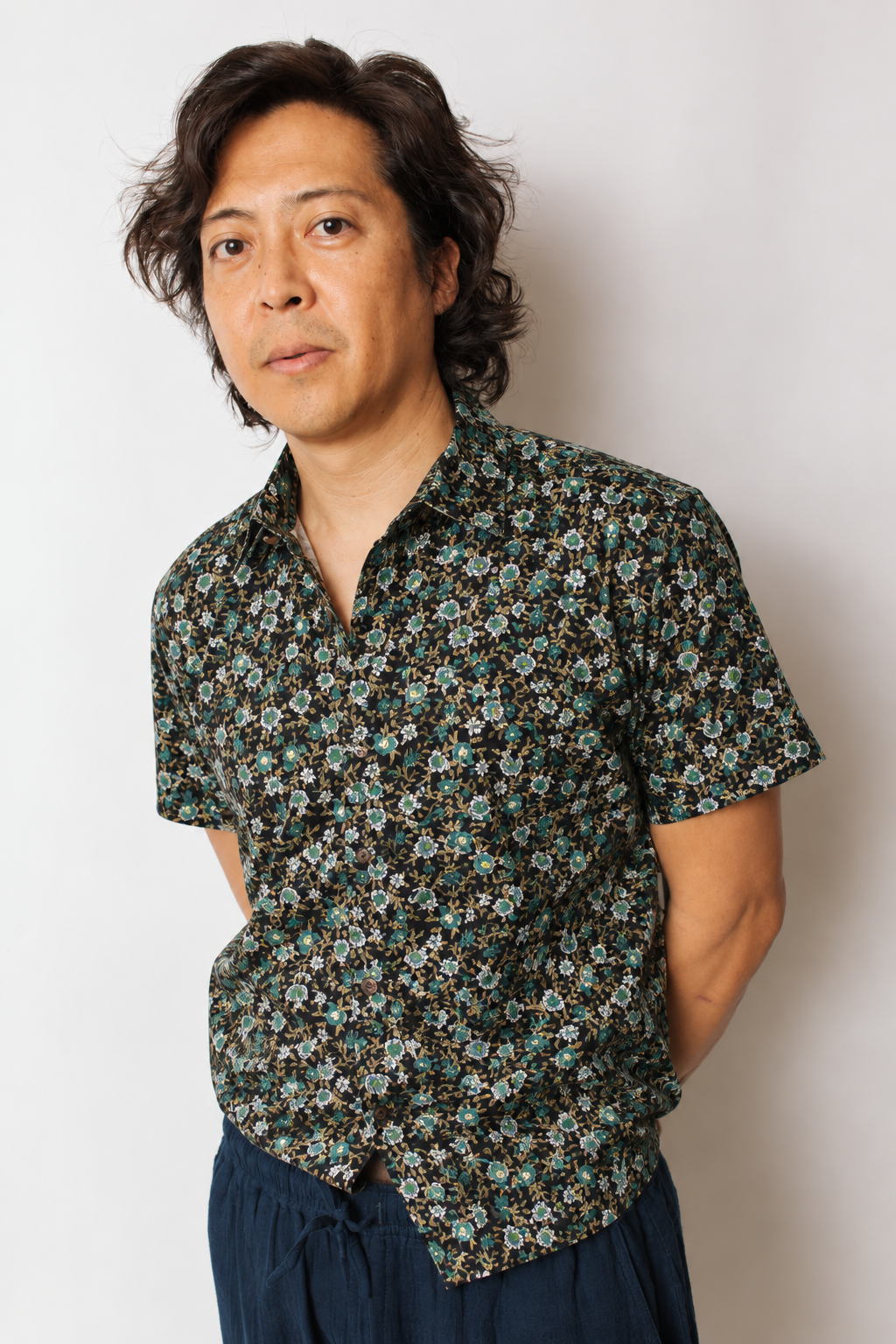 DUXTON | Regular Fit Button Up Shirt | Floral Meadow | Black