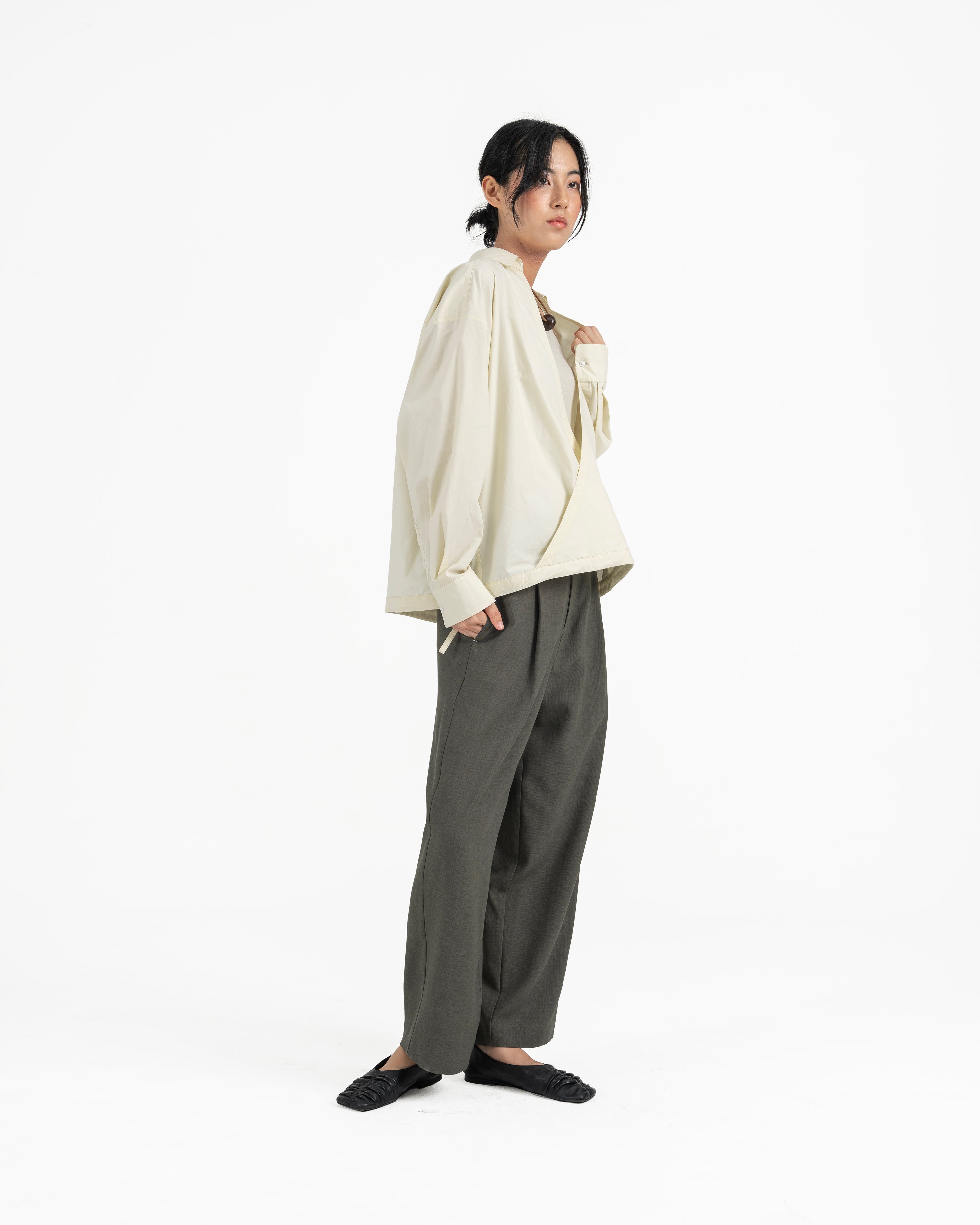GRAYE | Gathered Wrap Shirt
