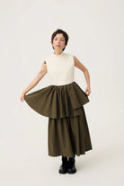 3EIGHTH | Ukabu Dress in Olive & Cream