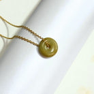 THE ANTECEDANT STORE | N - Statement Burmese Jade Donut Necklace (Yellow Green)