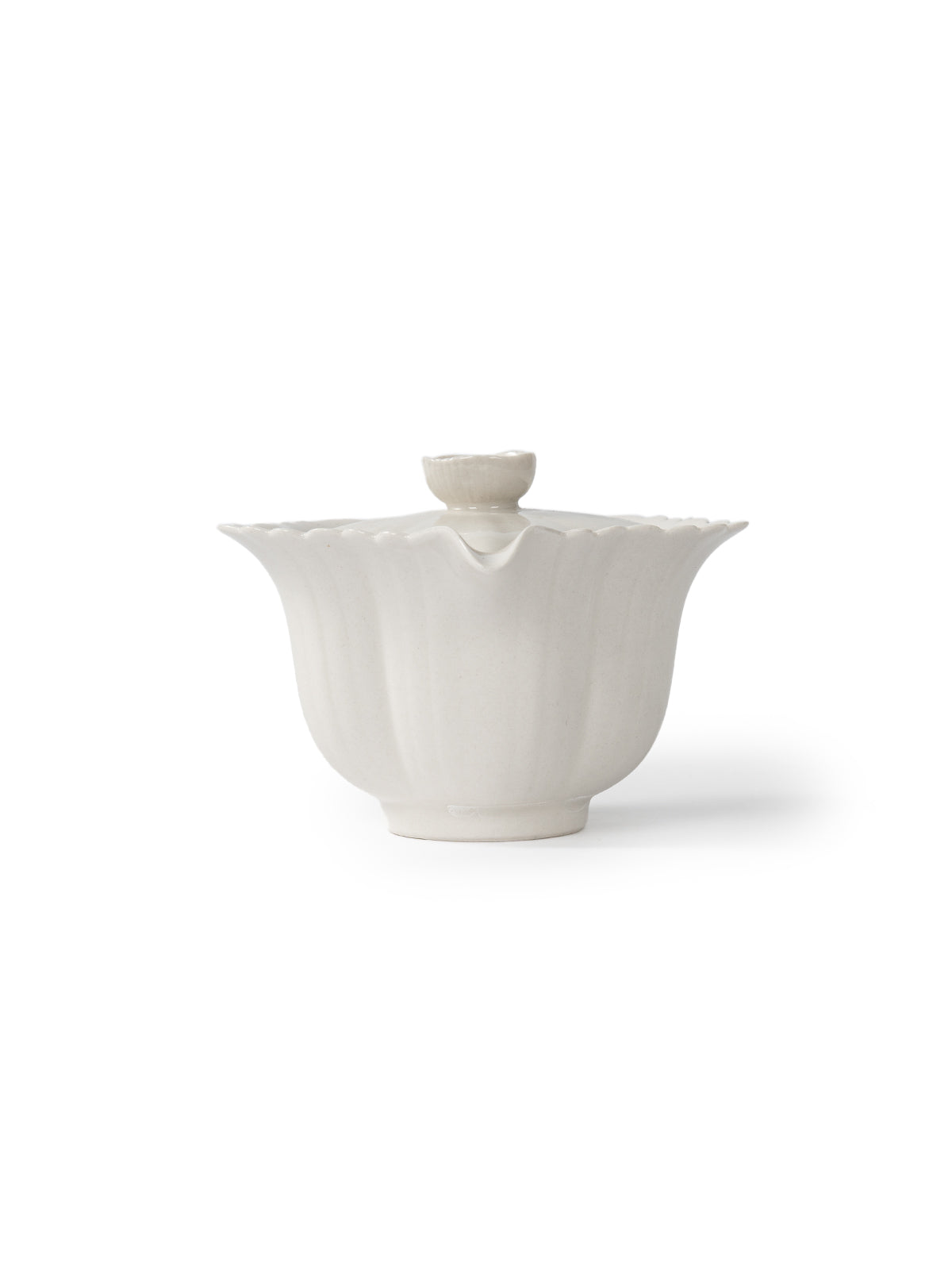 CRAFILAB | Ash Gray & Small Floral Edge Five & Petal Teapot