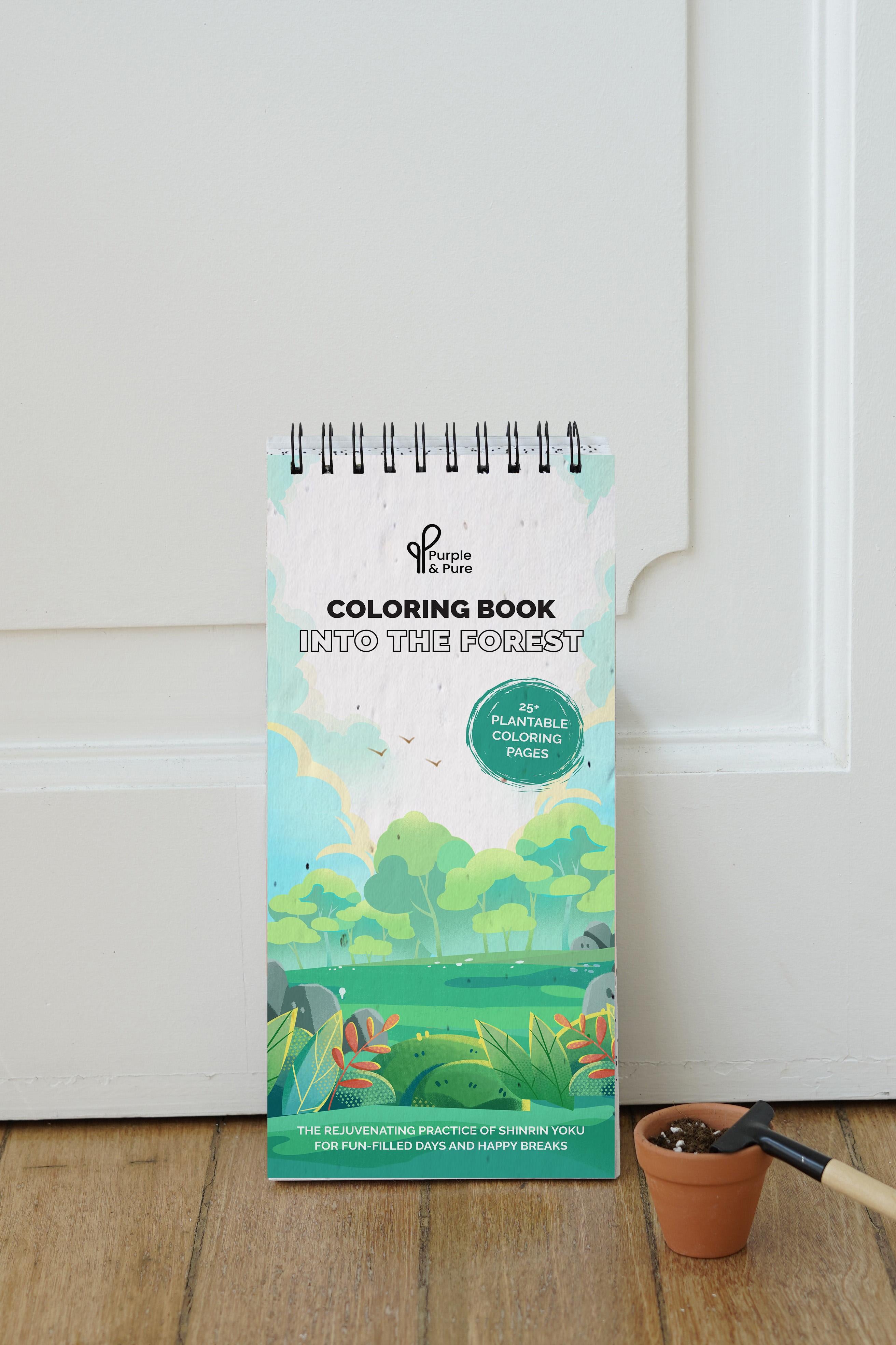PURPLE & PURE | Into The Forest Plantable Colouring Book