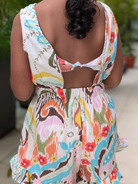 NIMBU | Moana White Unicorn Girls Playsuit in Cotton