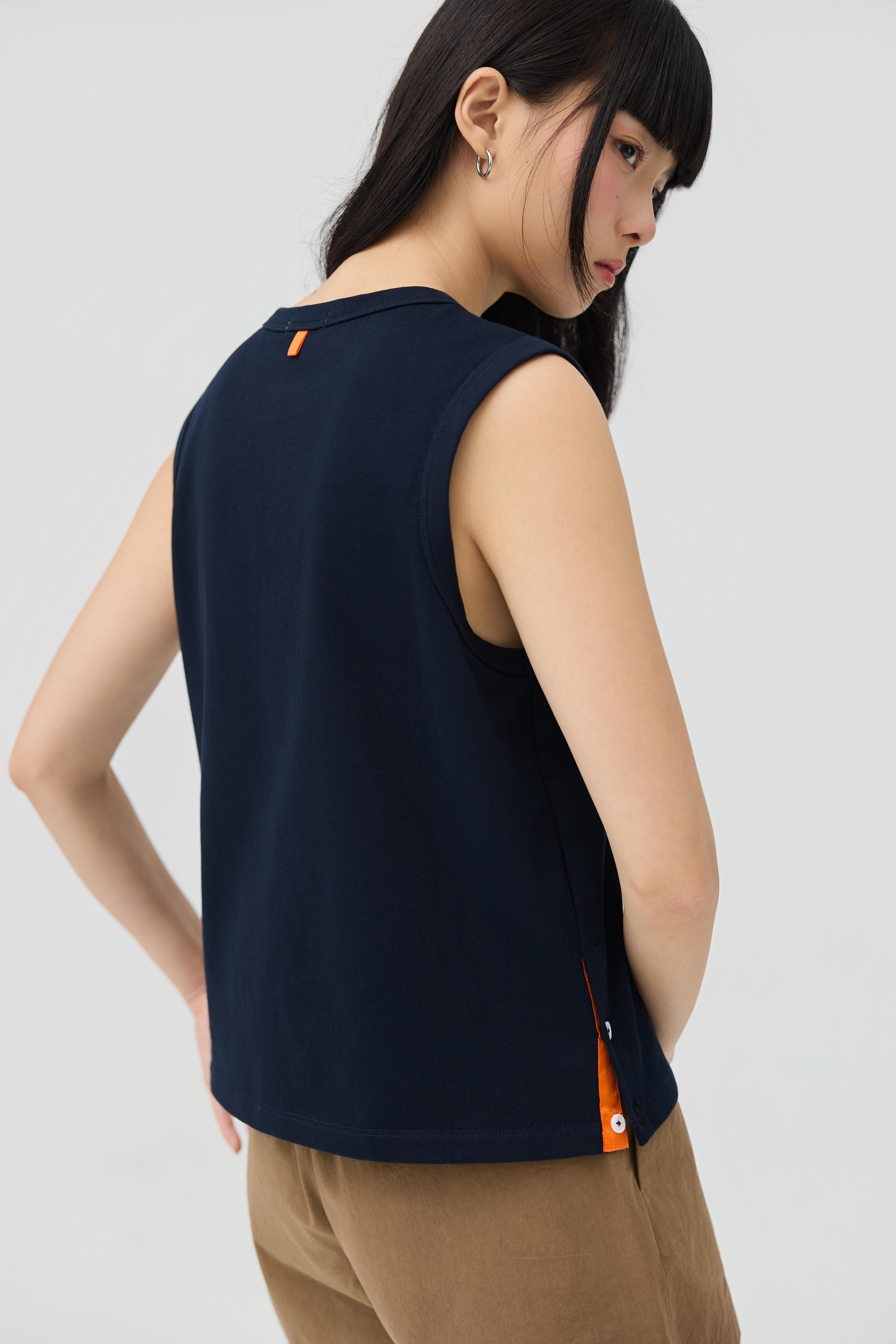 3EIGHTH | Musubi Henley Tank In Navy