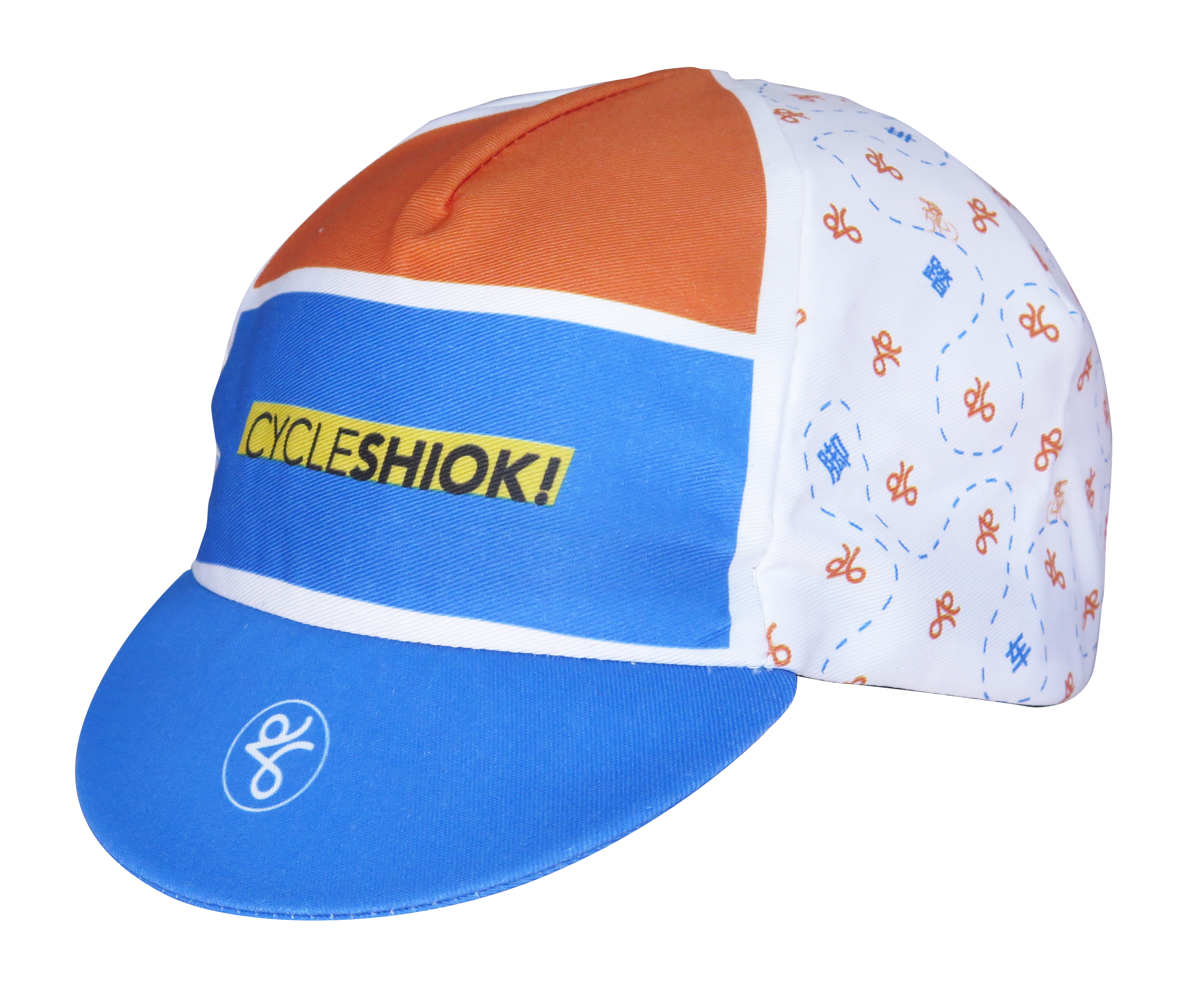 A DESIGN BY TAKACHYA | Cycling Cap - Cycle Shiok Orange Blue