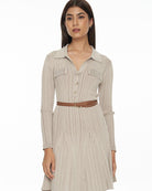 DRESSINGPAULA | 2-Toned Ribbed-Knit Dress
