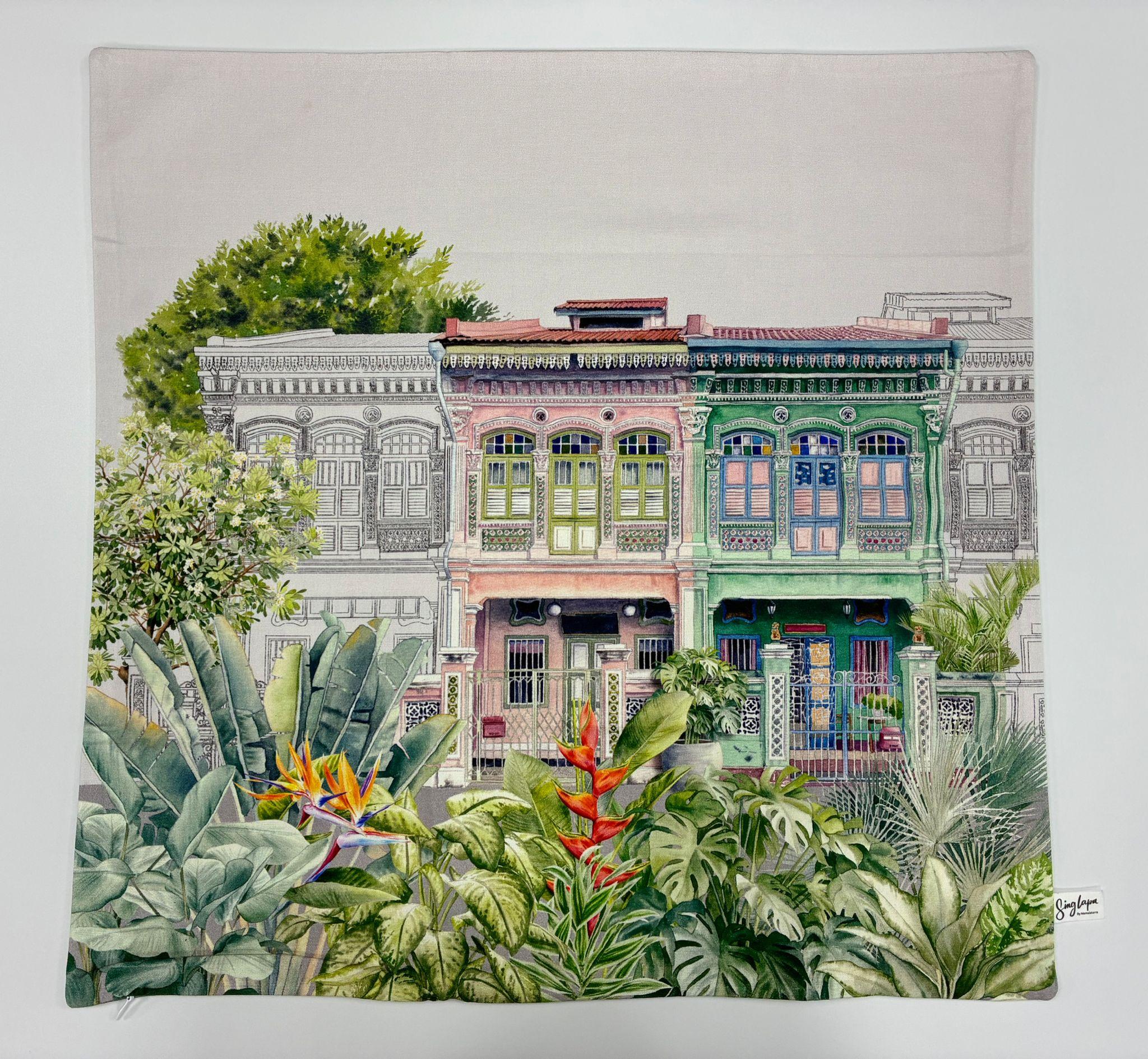 SINGLAPA | Peranakan Shophouse Cushion Cover