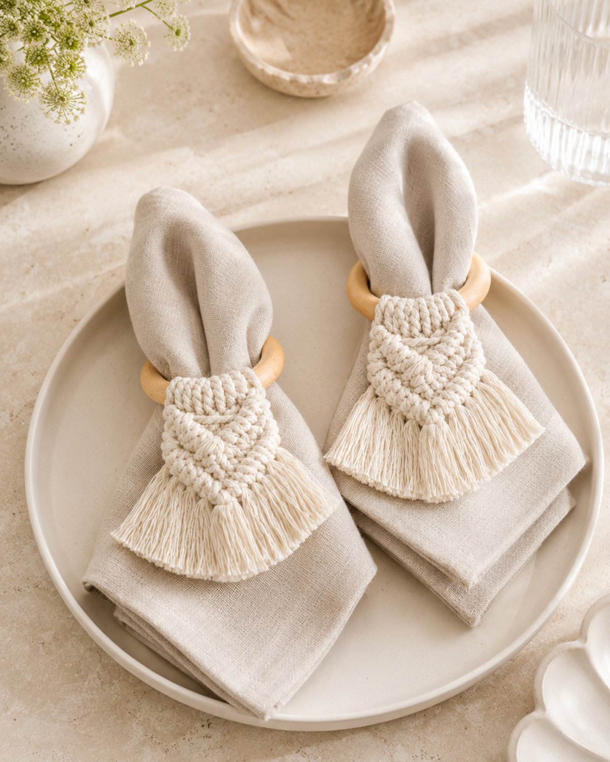 MEJA MAISON DE BALI | The AmourMacrame Napkin Ring by Meja - Stalactite