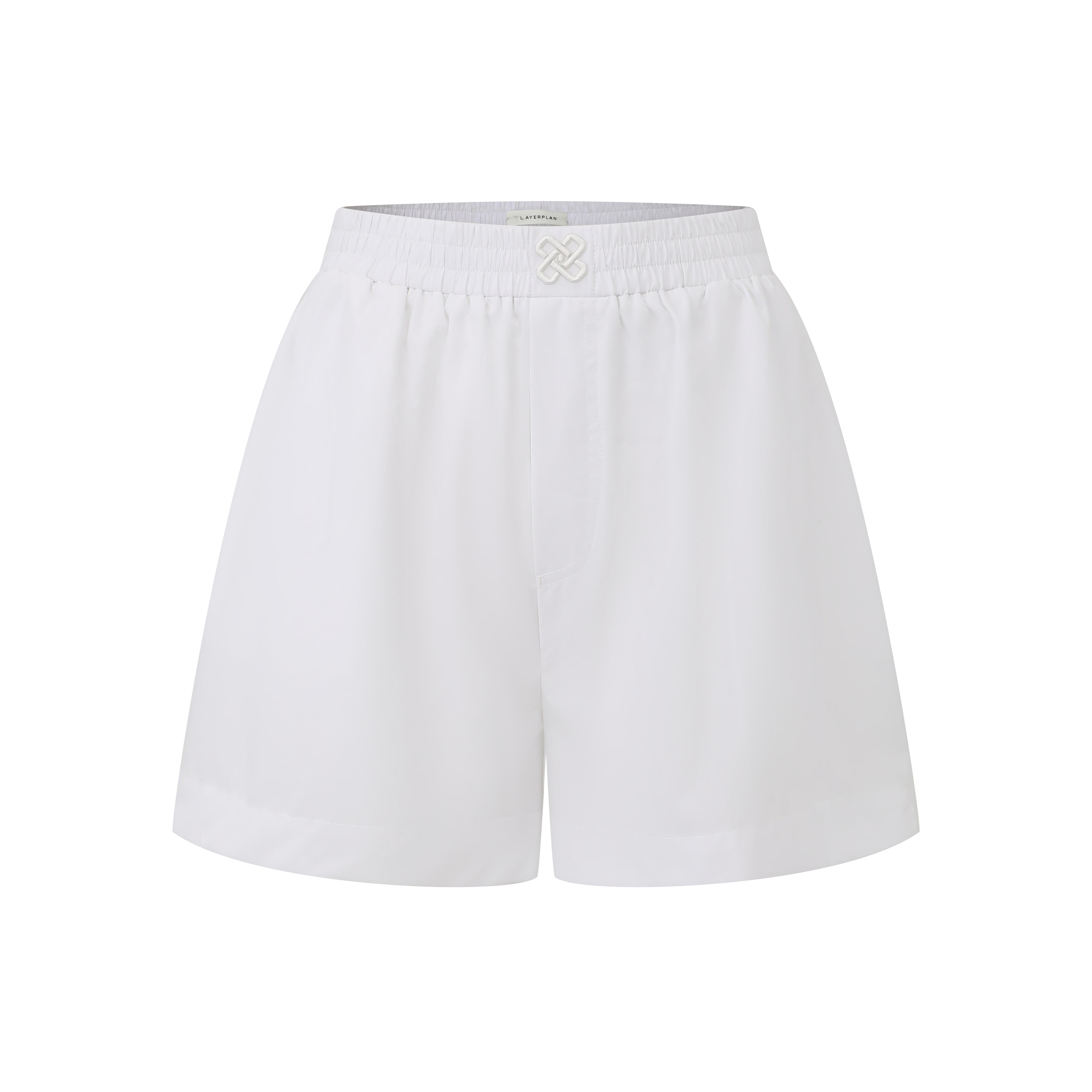 LAYERPLAN | Embroidered Elastic Waist Shorts