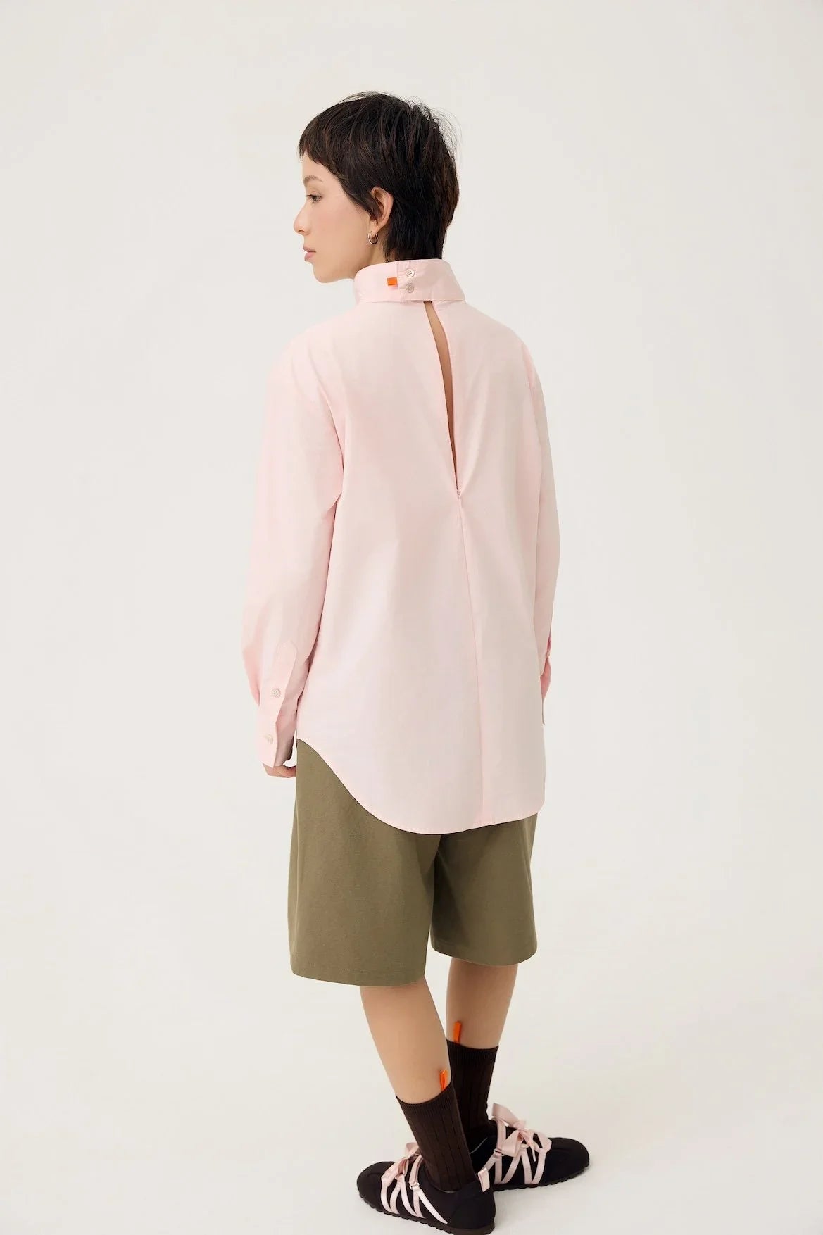 3EIGHTH | Oki Scarf Collar Top in Sakura Pink