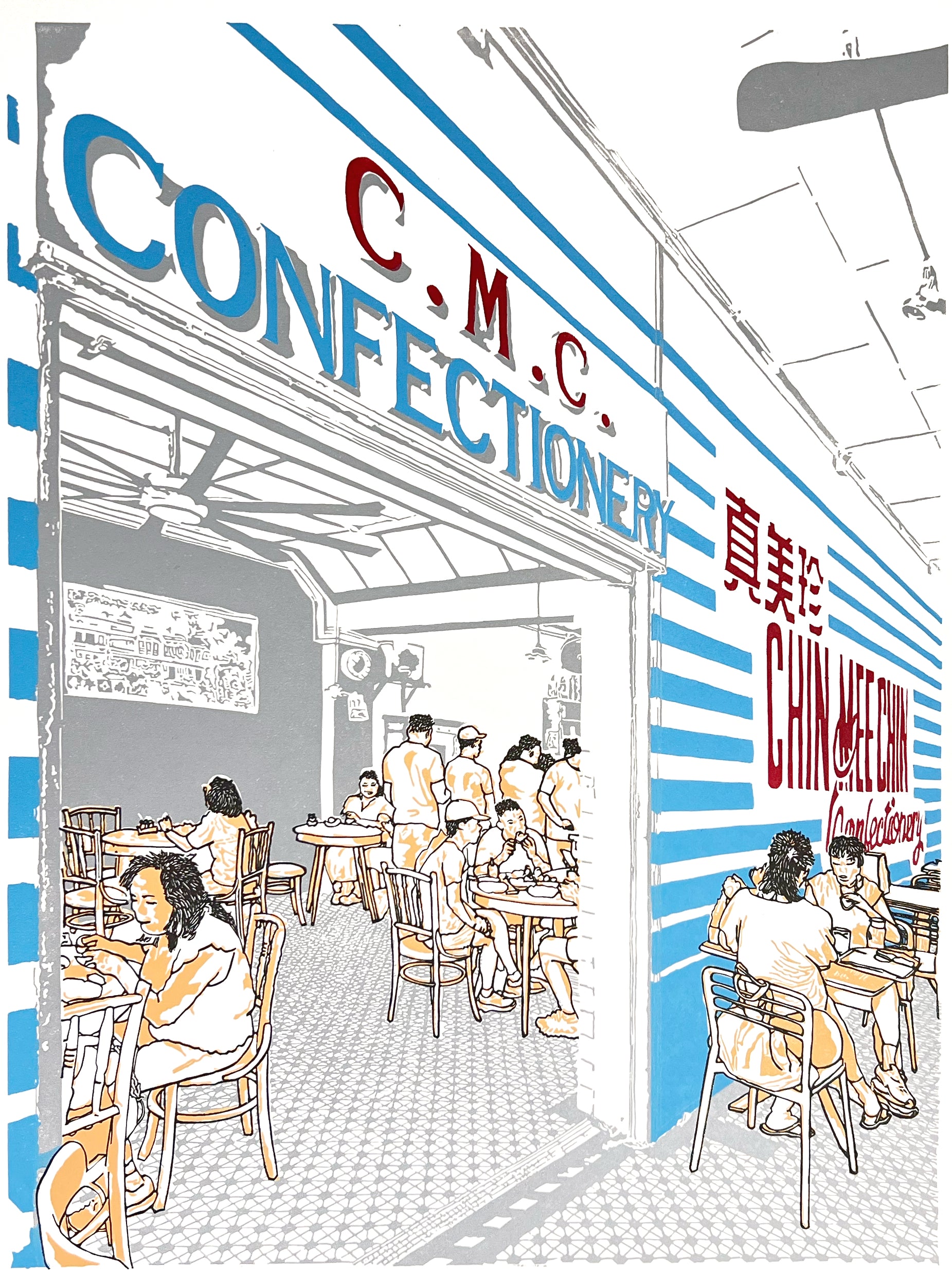 TATSU MAKER WORKS | China Town Popiah Original Linocut Print