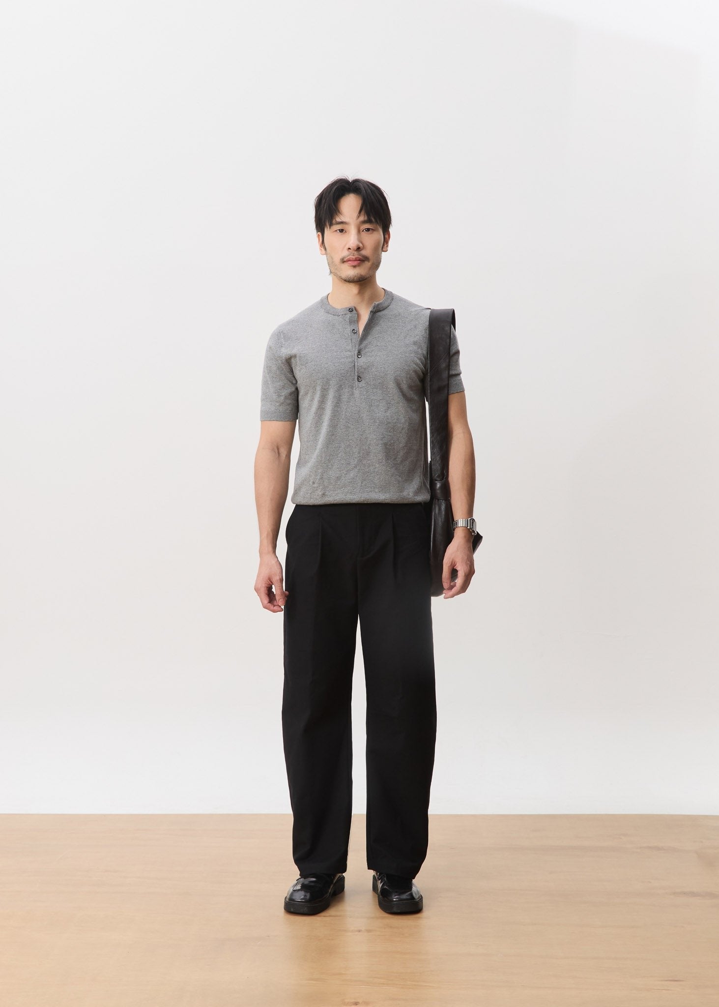 HOUSE OF HOUSE OF ANON PTE. LTD. | Sven Henley Knit Short Sleeve Top