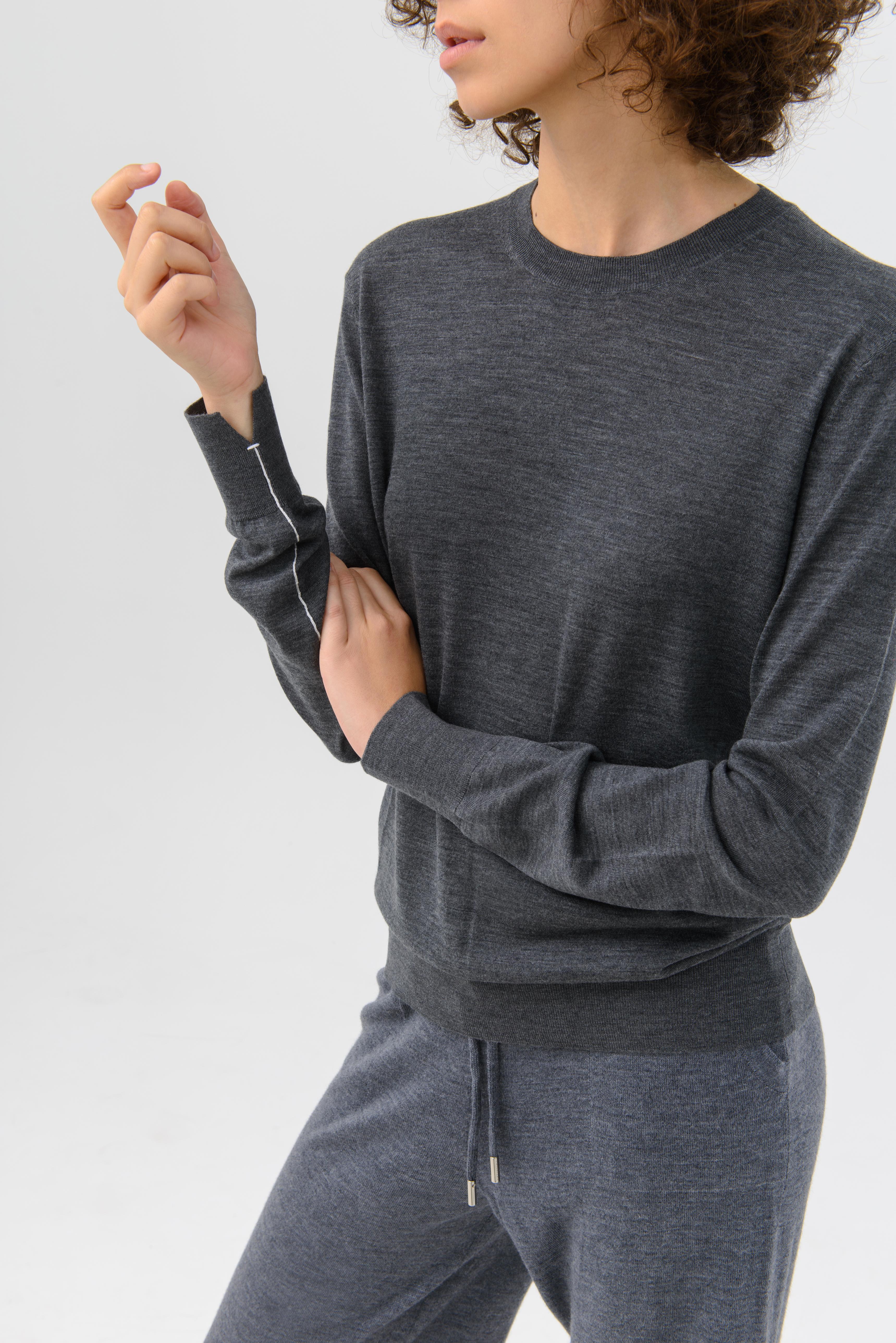 LAYERPLAN | Crew-Neck Wool Top With Scarf