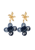 THE ANTECEDENT STORE | Orchid Auspicious Knots - Large Duo Blue Earrings