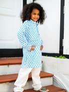 NIMBU | Anchor Blue Handblock Cotton Kurta Pajama