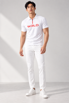 WRLD | LOGOIST ZIP POLO | WHITE