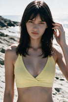HAI THE LABEL | Teddy Bear Sporty Open-Back Halter Bikini Top - Jellyboo Yellow