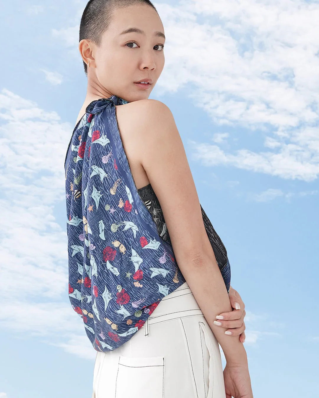 STUDIO QILING | Pura Vida Double Side Silk Scarf 100