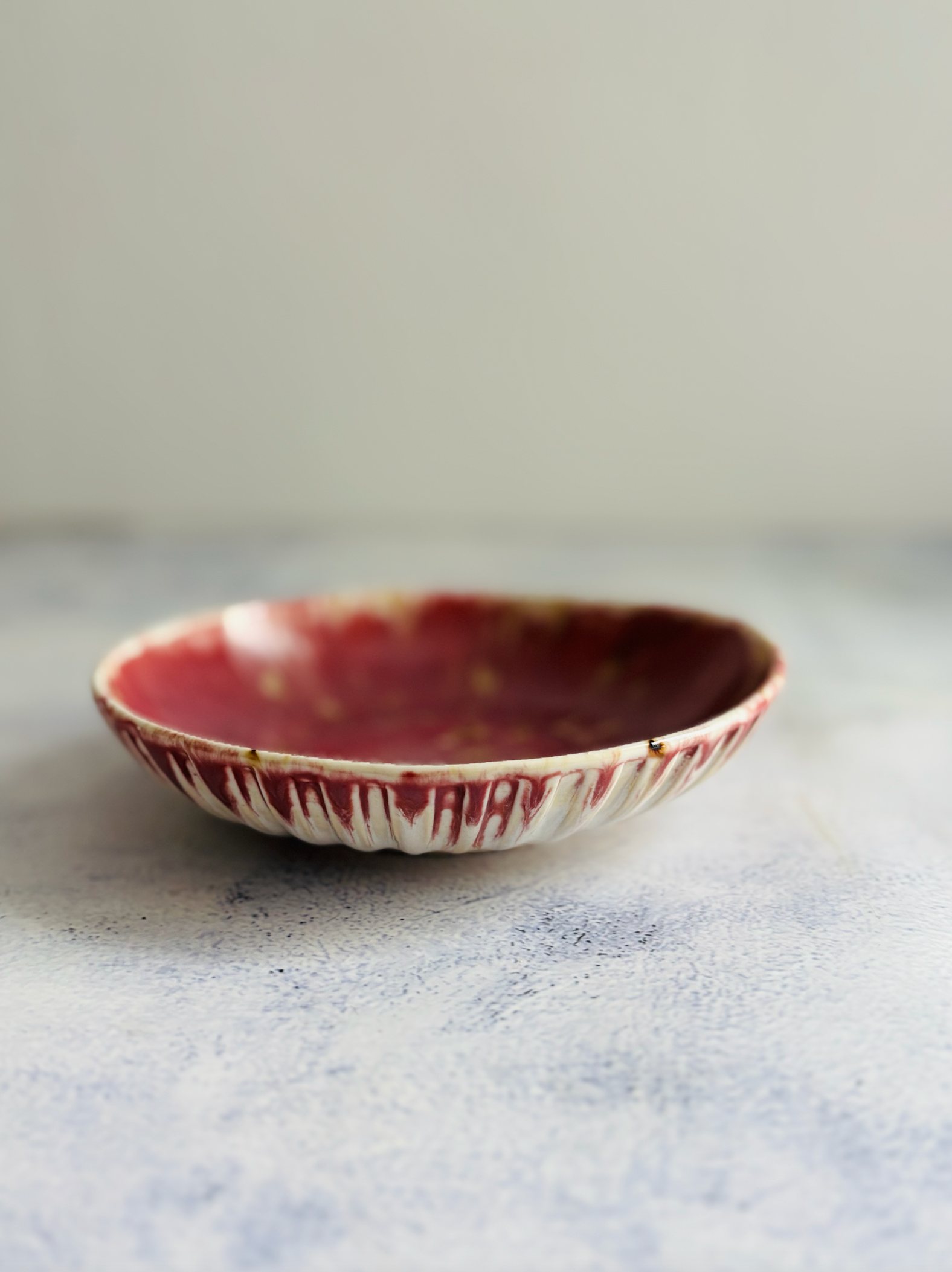 CERAMIC BY JAS | Handmade Ceramic Carved Shallow Bowl