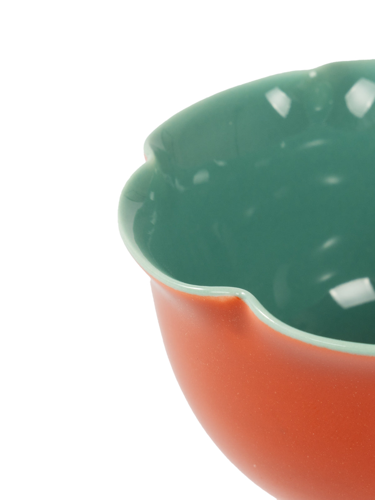 CRAFILAB | Brick Red & Turquoise Tall Flower & Ring Cup