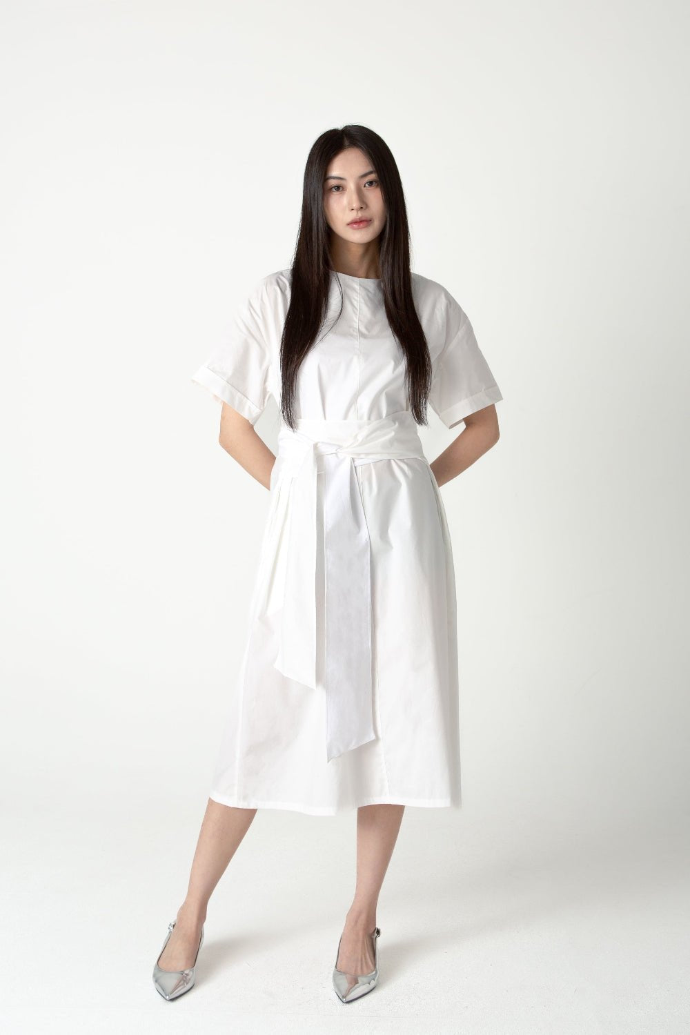 SAERO COLLECTIVE | Wrapline Dress | White