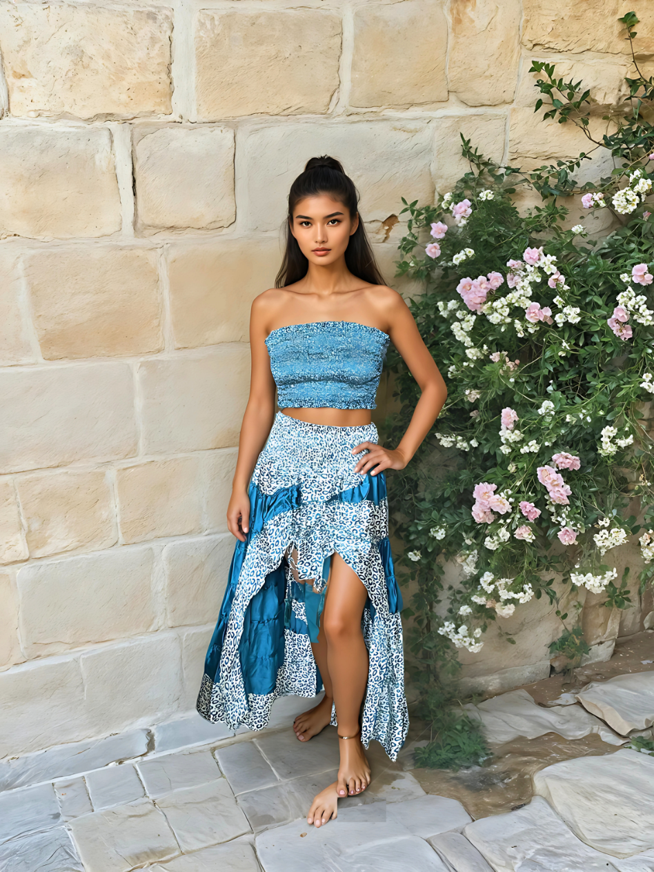 RAJA RANI | Modal Silk Tube Top & Skirt Set