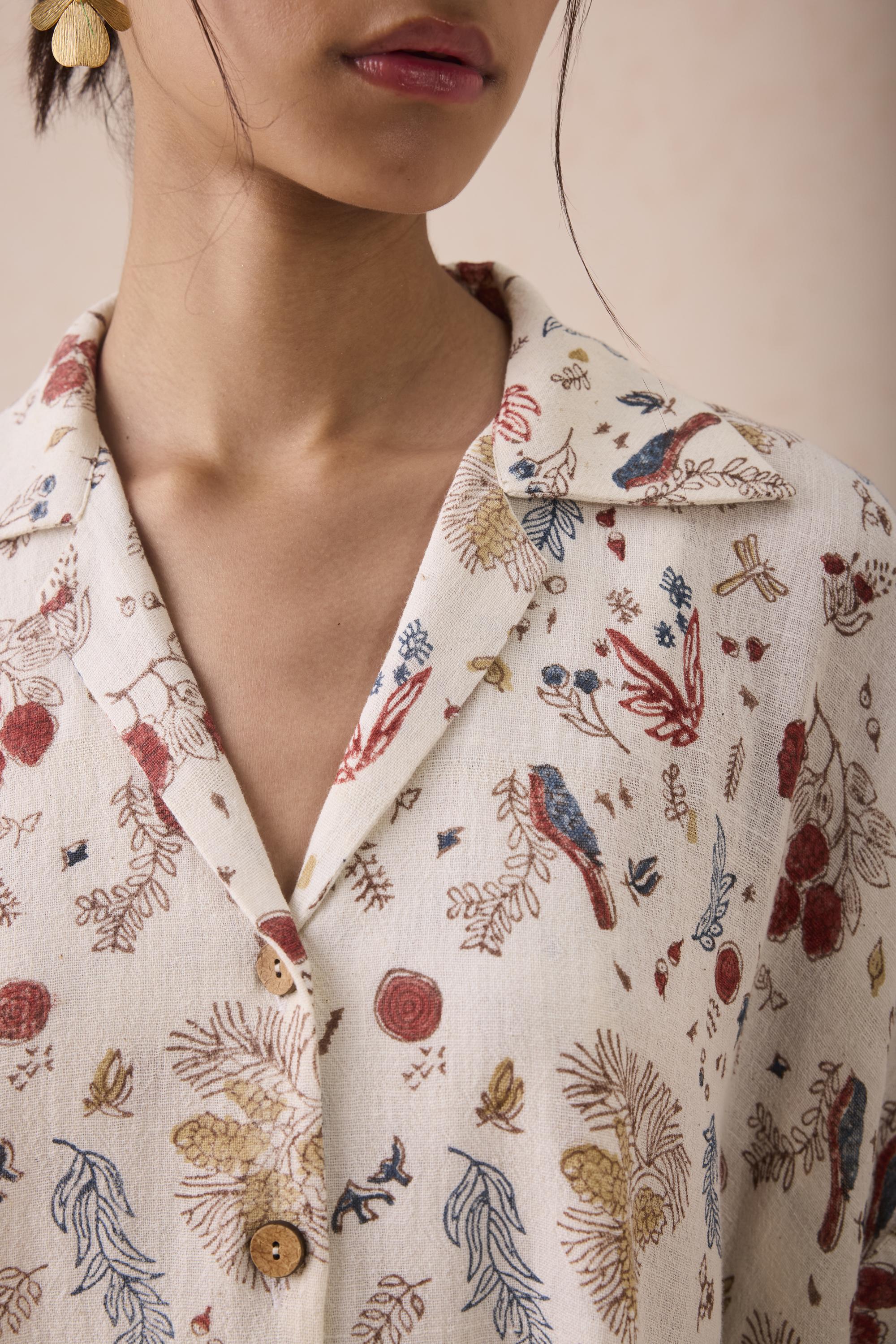 SUI | Under The Forest Sky Handspun Handwoven Organic Cotton Shirt