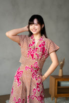 STUDIO GYPSIED | Batik Banded Crop Top In Tumbuh Pink