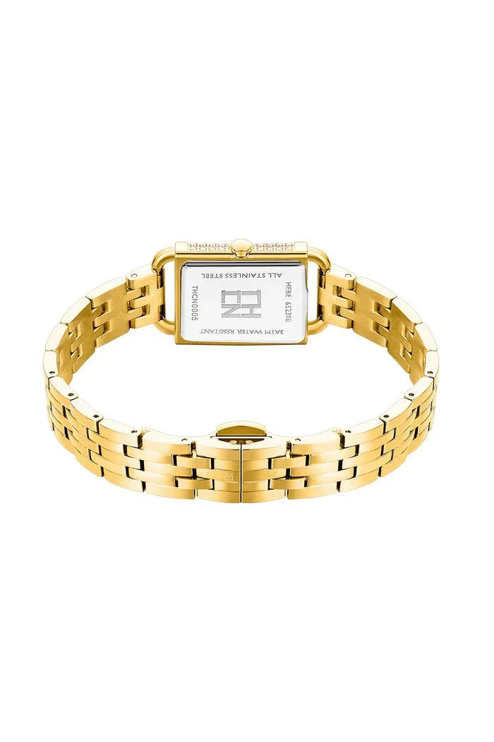 BLACK BY BLUE BRAVE | THCN H· I Eggshell Green Dial Gold Bracelet Watch