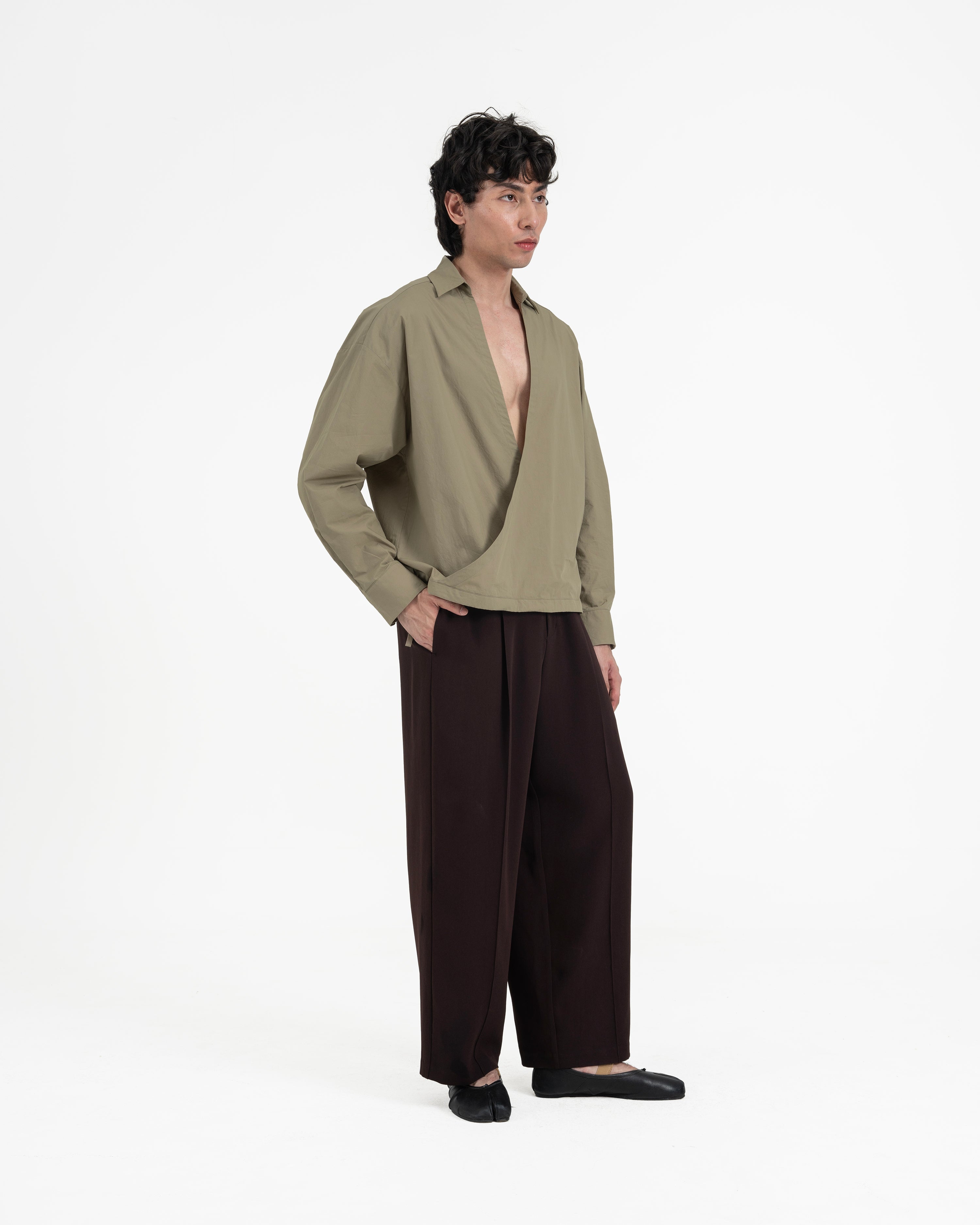 GRAYE | Gathered Wrap Shirt