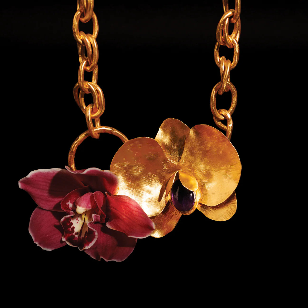 BOHEME BY VERO | FLORA BIG NECKLACE (BLACK ONYX)