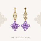 THE ANTECEDENT STORE | Auspicious Knot Motif Earrings in Lilac
