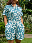 NIMBU | Ankara Blue Womens Cotton Playsuit