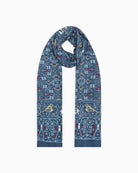 QUEENMARK | AN Patola Ikat Print Light Blue Red Dots