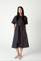 SAERO COLLECTIVE | Wrapline Dress | Charcoal Grey
