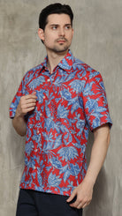 KANZI COLLECTION | Blue Foliage Shirt