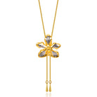 RISIS | Vanda Limbata Orchid Long Slider Necklace in Gold & Palladium