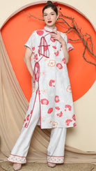 KANZI COLLECTION | Grey Oriental Floral Cheongsam