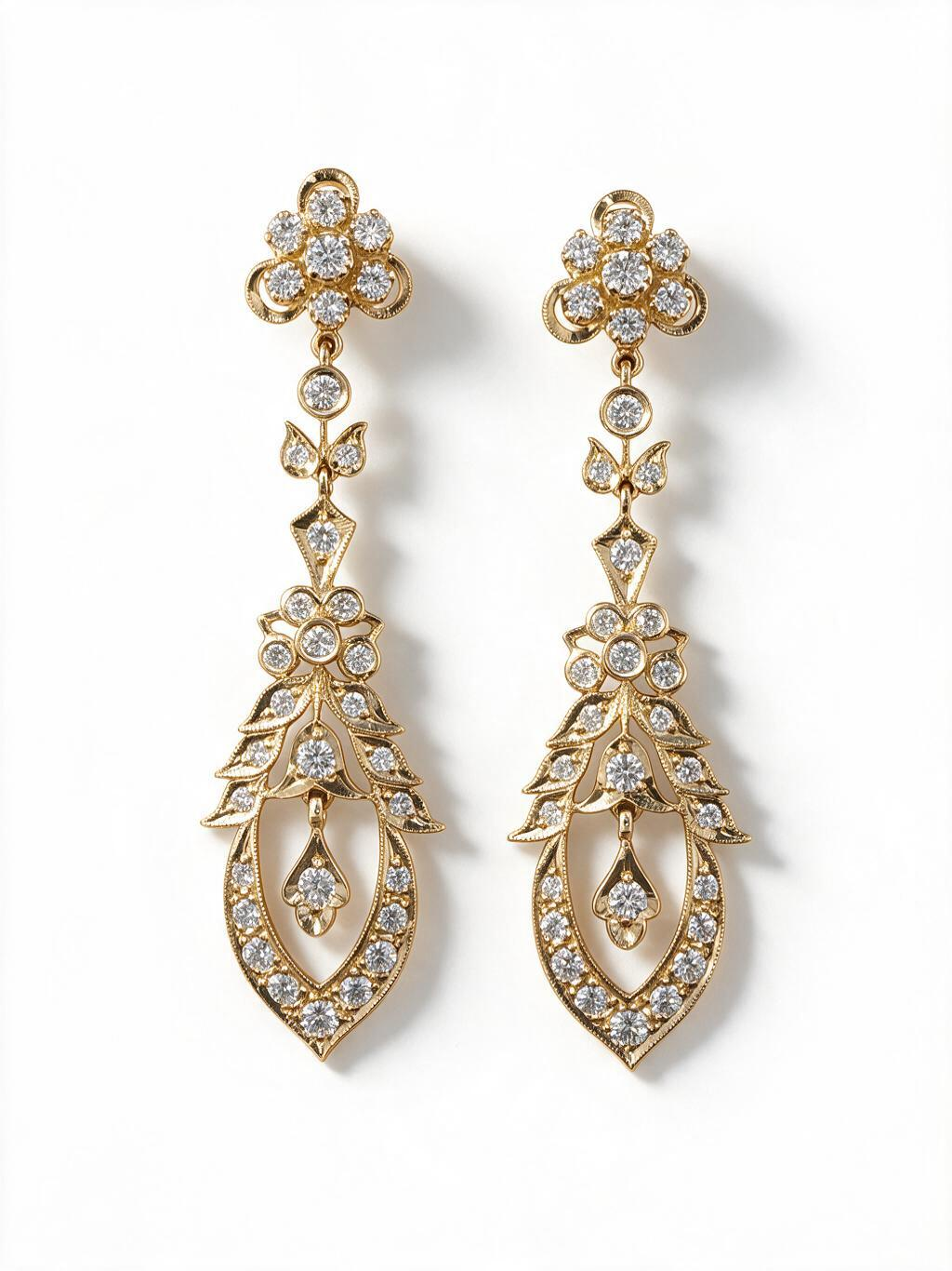 FOUNDATION JEWELLERS | 18K Yellow Gold Natural Diamond Earring - PE101814