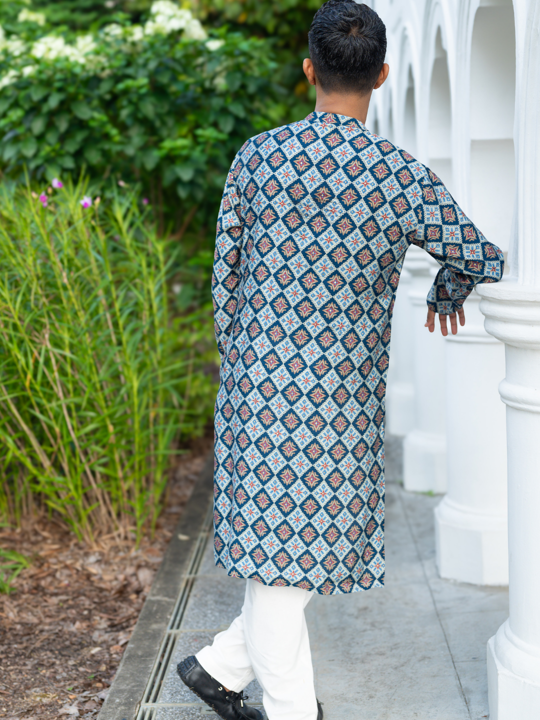 NIMBU | Tara Blue Men's Kurta Pajama Set in Muslin Cotton