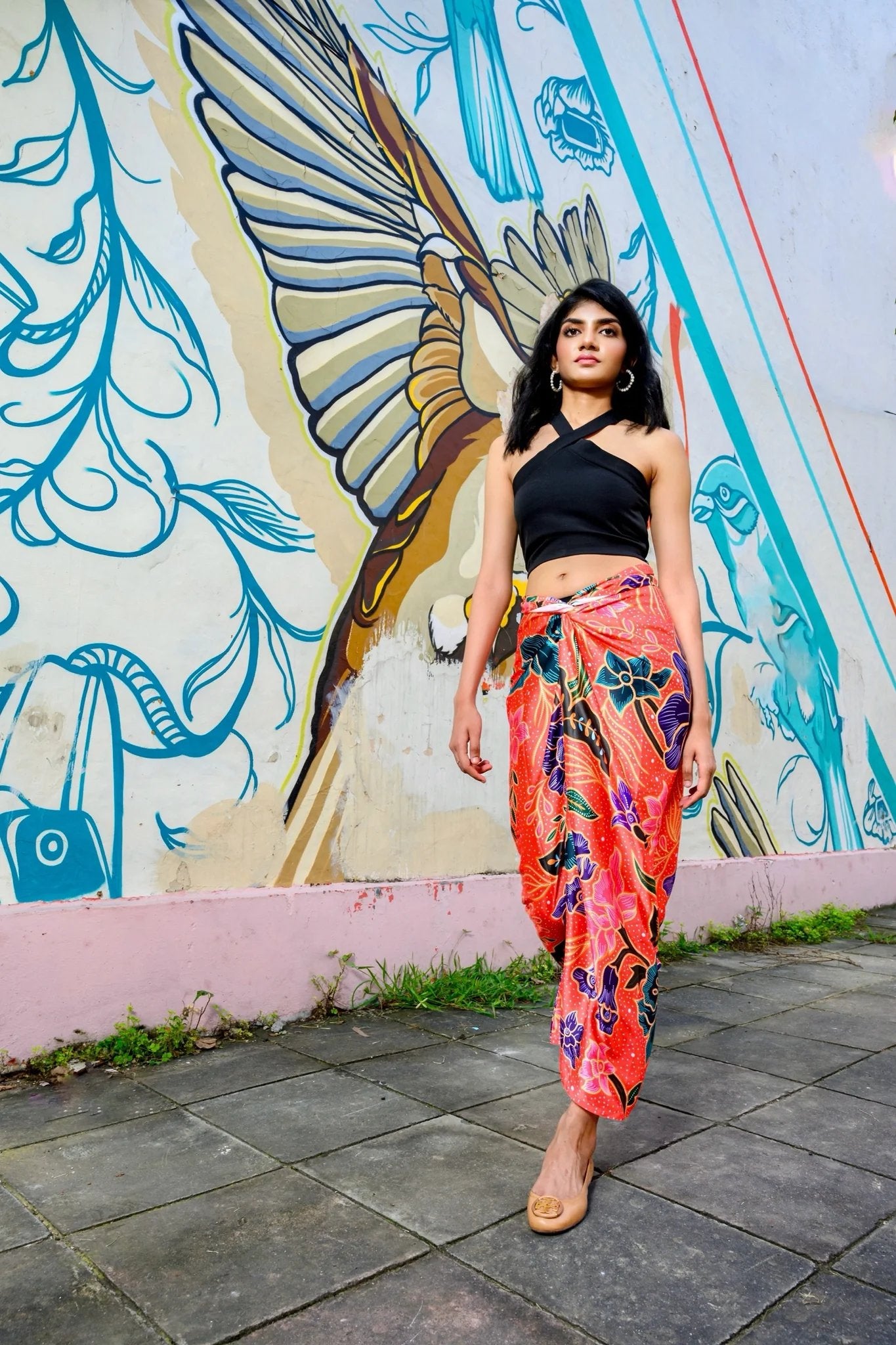 PHOTO PHACTORY | Jiwas Wrap Skirt | Singapore Girl Skirt | Red
